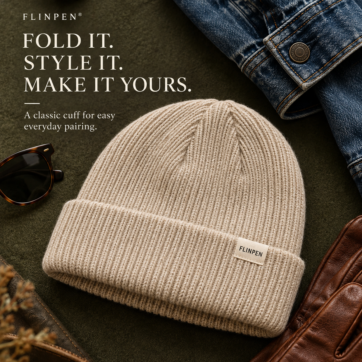 FLINPEN® Classic Knit Beanie – Soft, Warm & Easy to Style