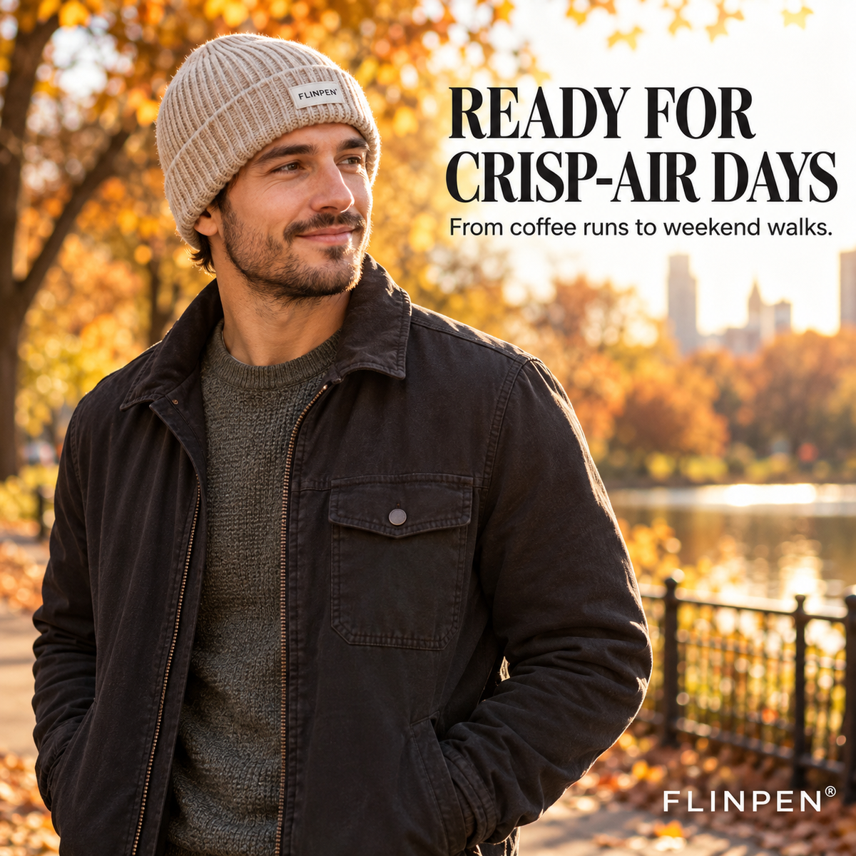 FLINPEN® Classic Knit Beanie – Soft, Warm & Easy to Style
