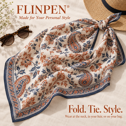 FLINPEN® Lightweight Printed Scarf for Neck, Hair & Bag Styling