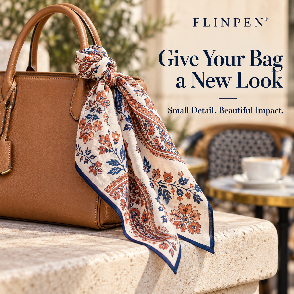 FLINPEN® Lightweight Printed Scarf for Neck, Hair & Bag Styling