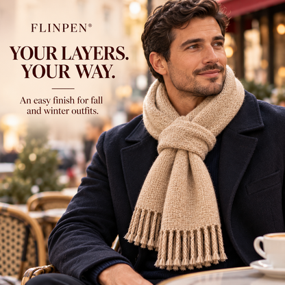 FLINPEN® Cozy Winter Scarf with Fringe for Everyday Warmth