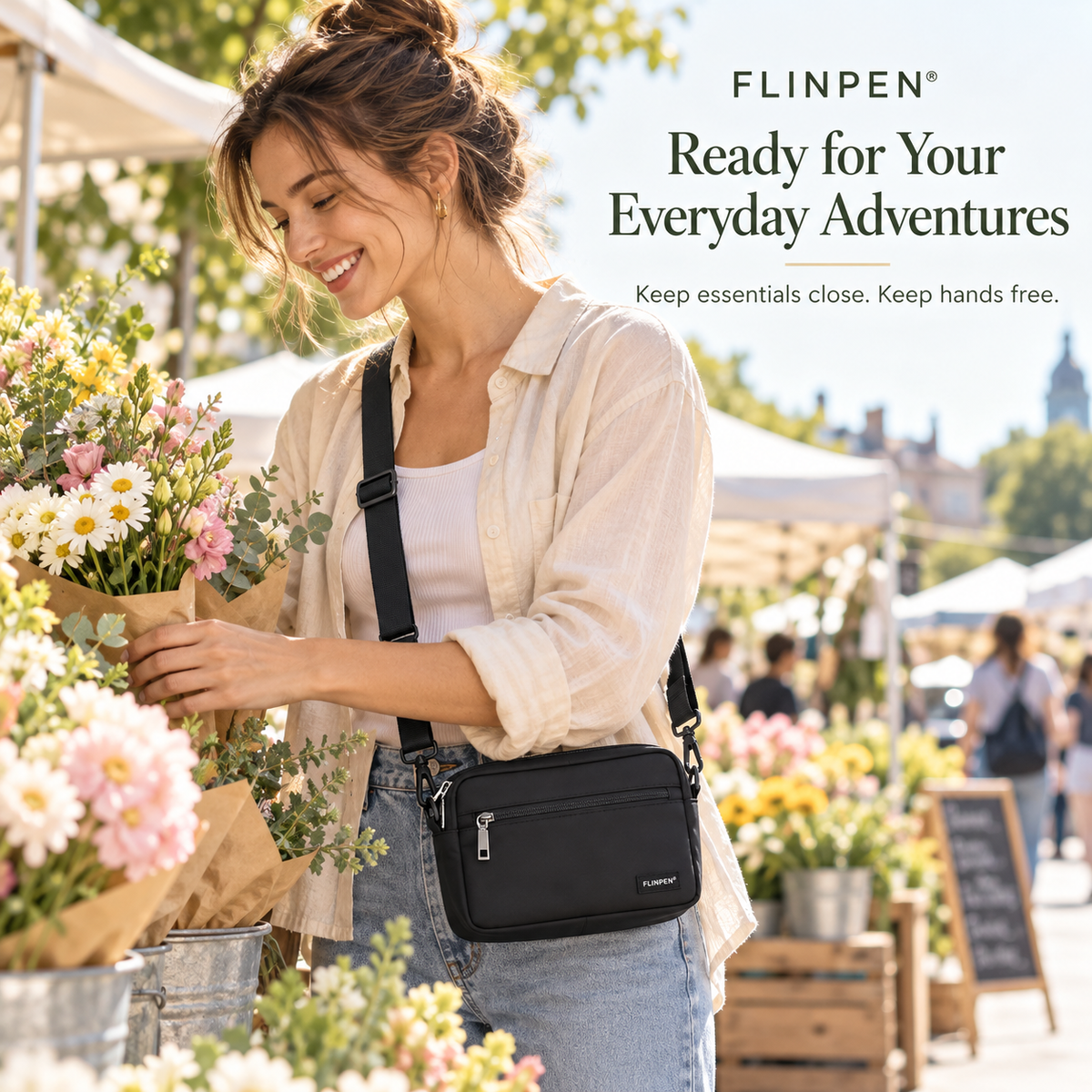 FLINPEN® Lightweight Crossbody Bag with Organized Storage