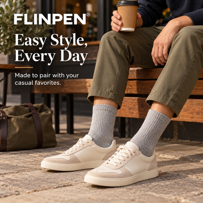 FLINPEN® Soft Everyday Crew Socks Set in Black, White & Gray