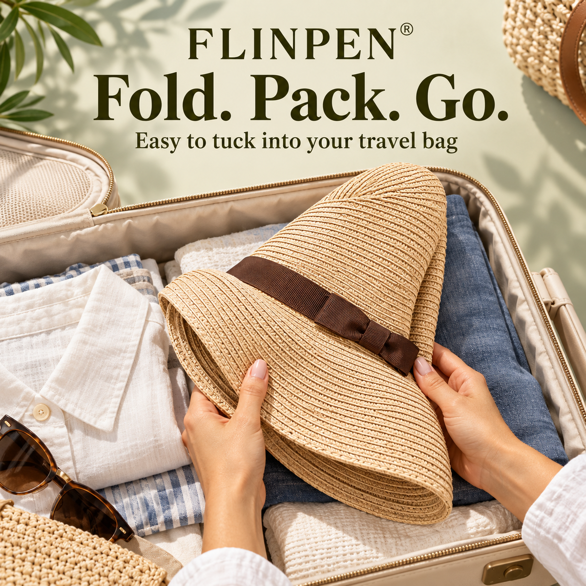 FLINPEN® Foldable Sun Hat – Wide Brim for Travel & Outdoor Days