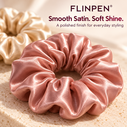 FLINPEN® Satin Scrunchie Set – Multicolor Hair & Wrist Styling