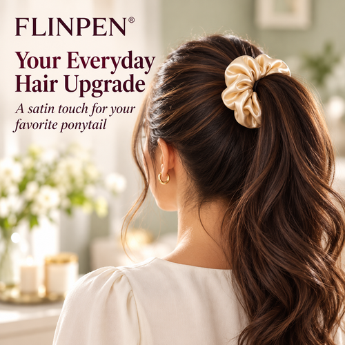 FLINPEN® Satin Scrunchie Set – Multicolor Hair & Wrist Styling