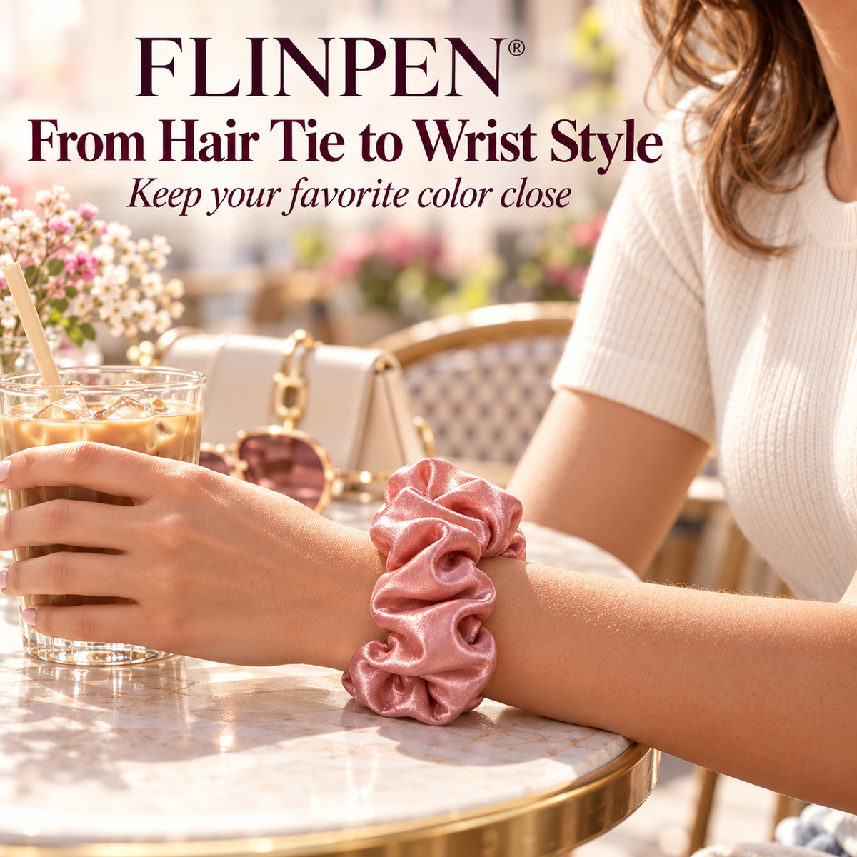 FLINPEN® Satin Scrunchie Set – Multicolor Hair & Wrist Styling
